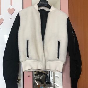 Topshop black/white puffy bomber